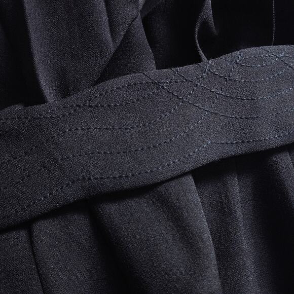 Eliza J Black Straight Leg Jumpsuit Wrap Front Black Size 4 Office Siren Look - Picture 8 of 9